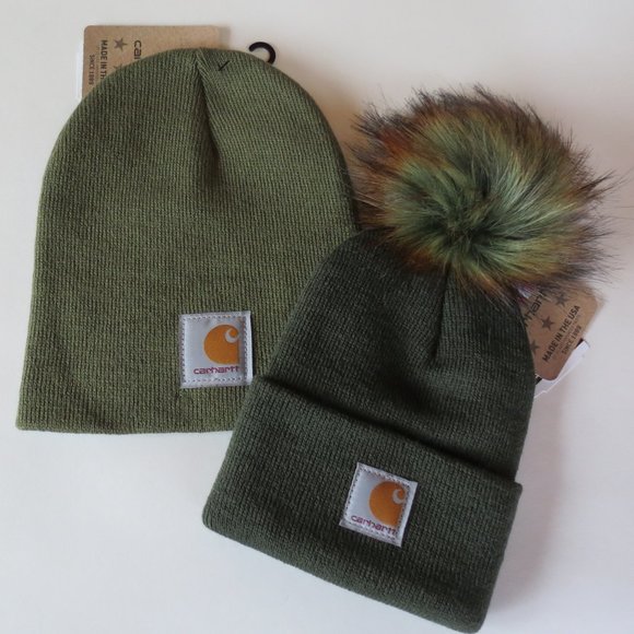 Carhartt Beanie Handmade in USA Pom Cap Set